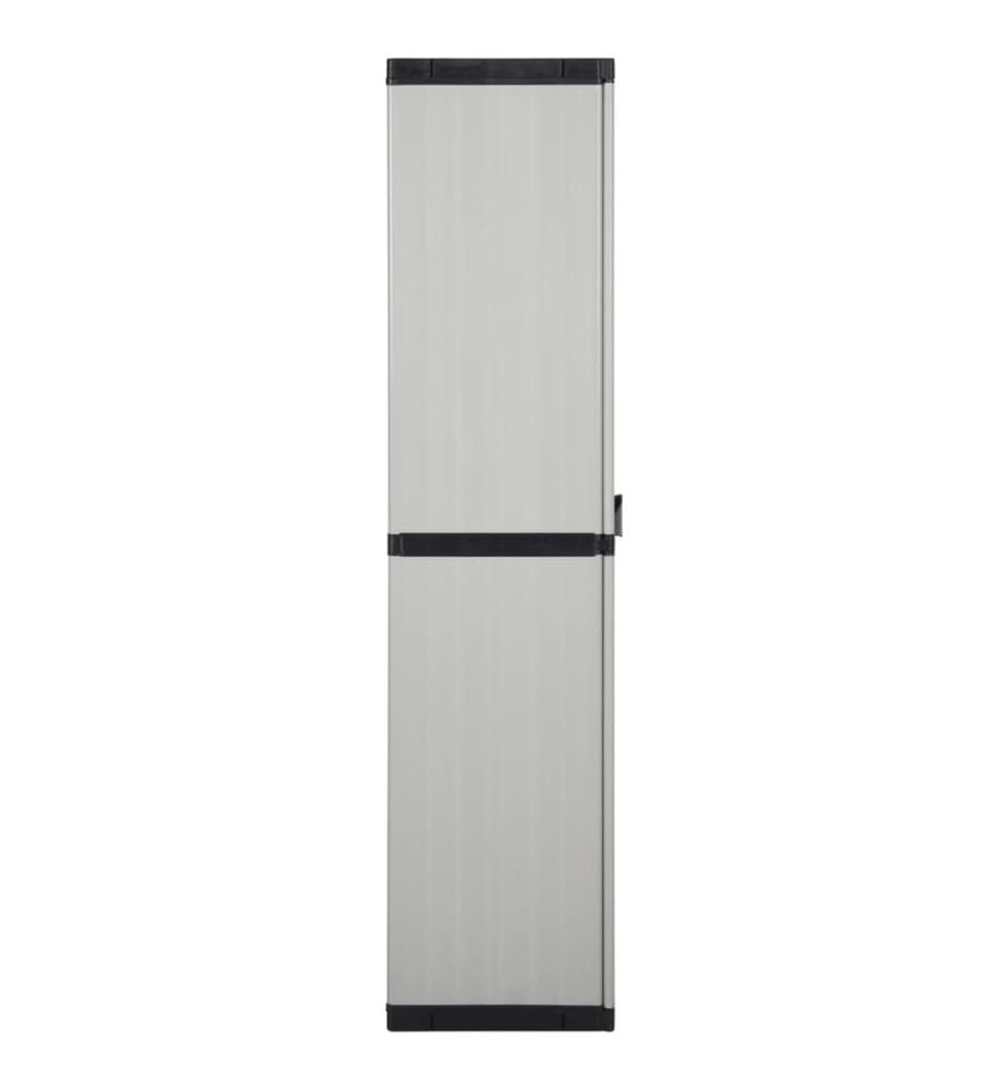 Garten-Lagerschrank mit 3 Böden Grau & Schwarz 68x40x168 cm