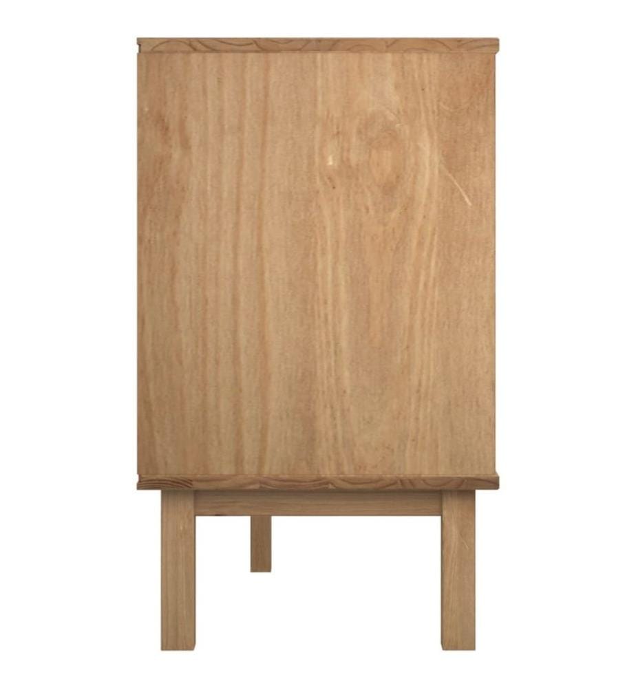 Commode OTTA Marron et blanc 111x42x73,5 cm Bois de pin massif