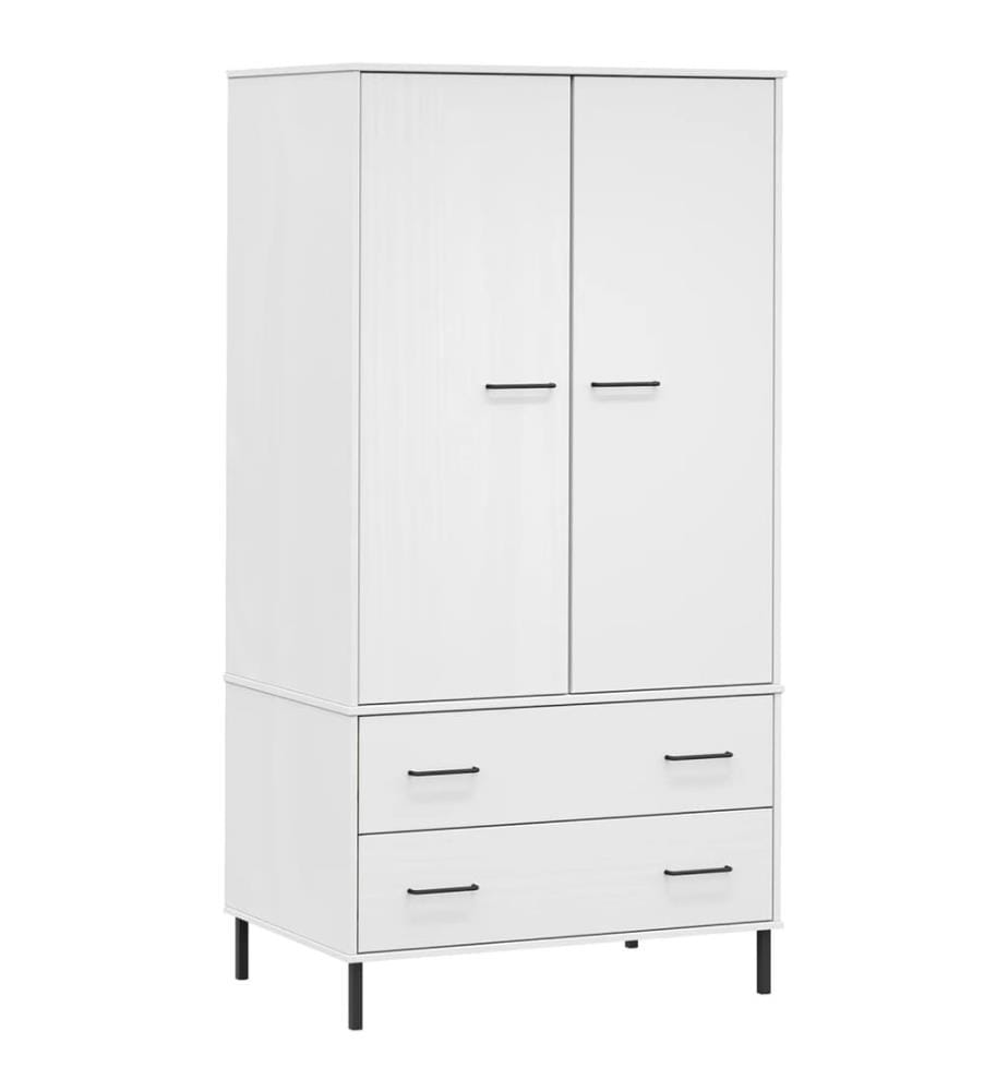 Garde-robe avec pieds en métal Blanc 90x55x172,5 cm Bois OSLO