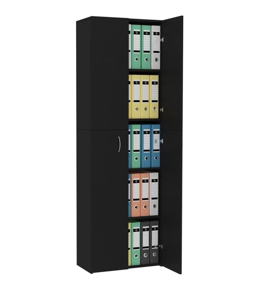Armoire de bureau Noir 60 x 32 x 190 cm Aggloméré