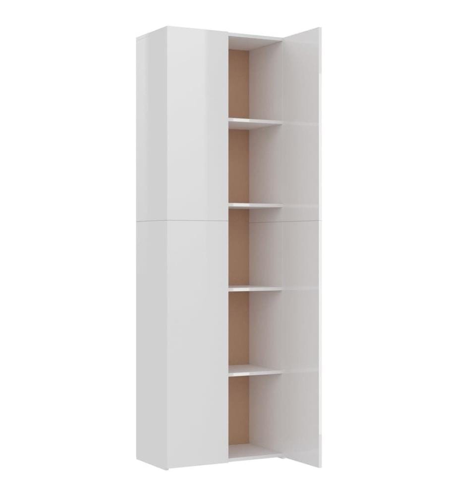 Armoire de bureau Blanc brillant 60x32x190 cm Aggloméré