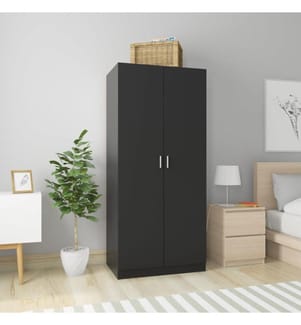 Kleiderschrank Schwarz 80x52x180 cm Holzwerkstoff