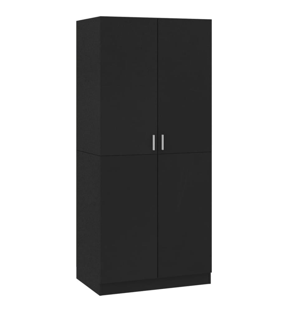 Garde-robe Noir 80x52x180 cm Aggloméré