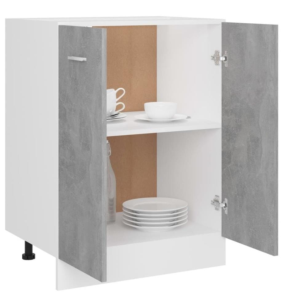 Armoire de plancher Gris béton 60x46x81,5 cm Aggloméré