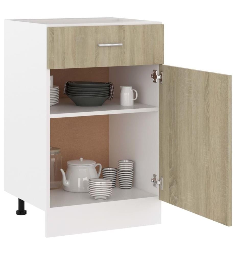 Schubunterschrank Sonoma-Eiche 50x46x81,5 cm Holzwerkstoff
