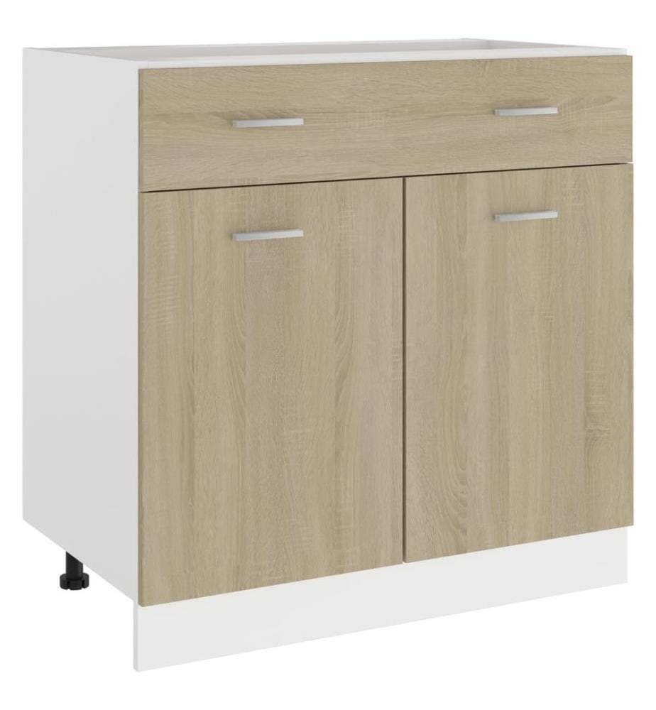 Schubunterschrank Sonoma-Eiche 80x46x81,5 cm Holzwerkstoff