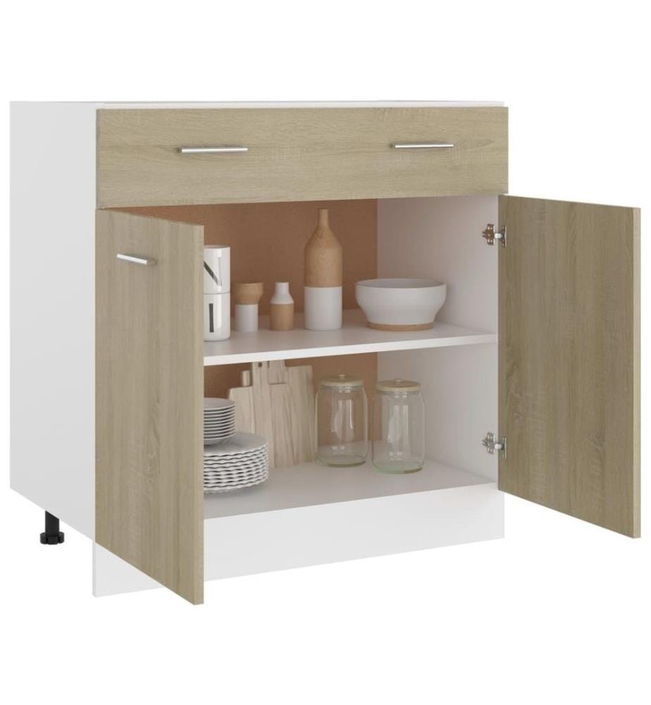 Schubunterschrank Sonoma-Eiche 80x46x81,5 cm Holzwerkstoff
