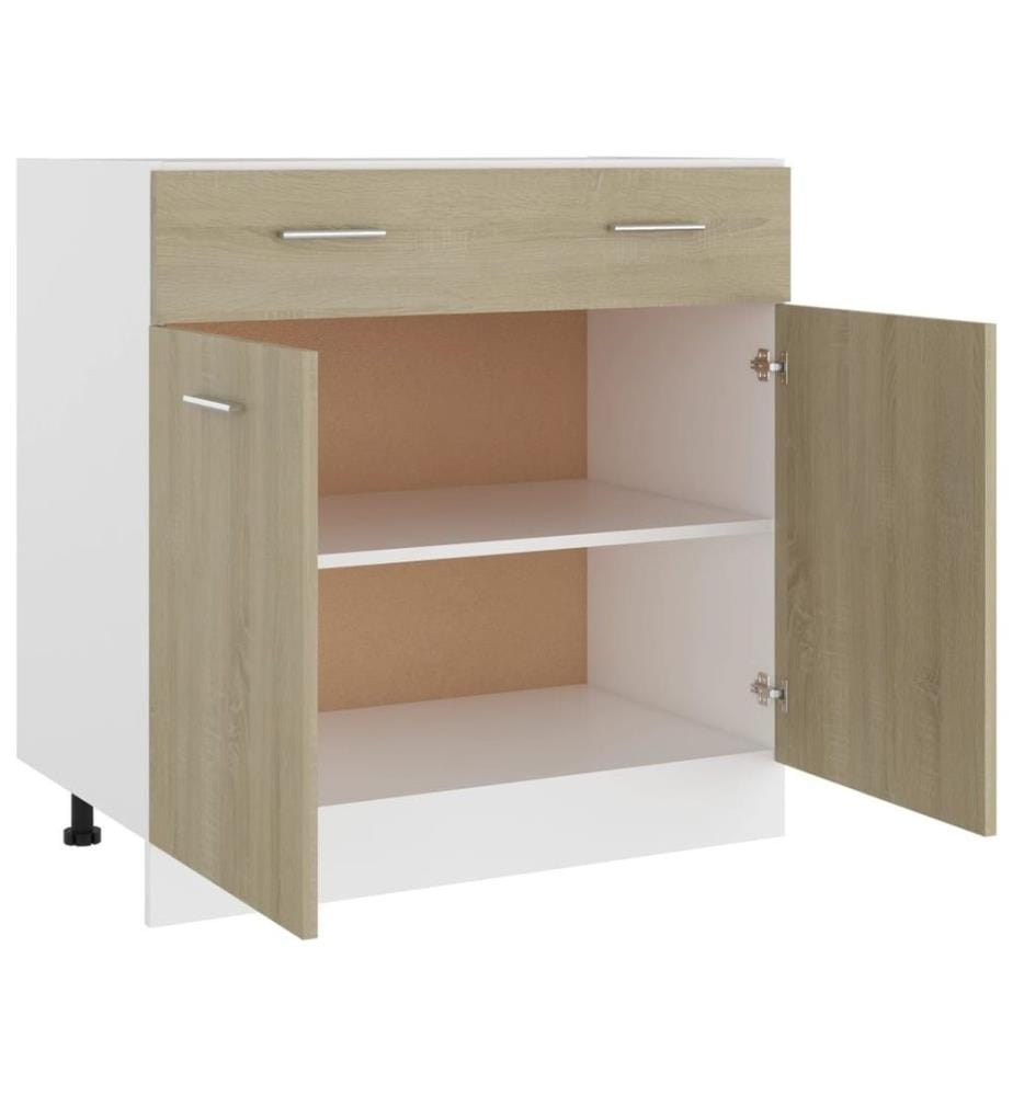 Schubunterschrank Sonoma-Eiche 80x46x81,5 cm Holzwerkstoff