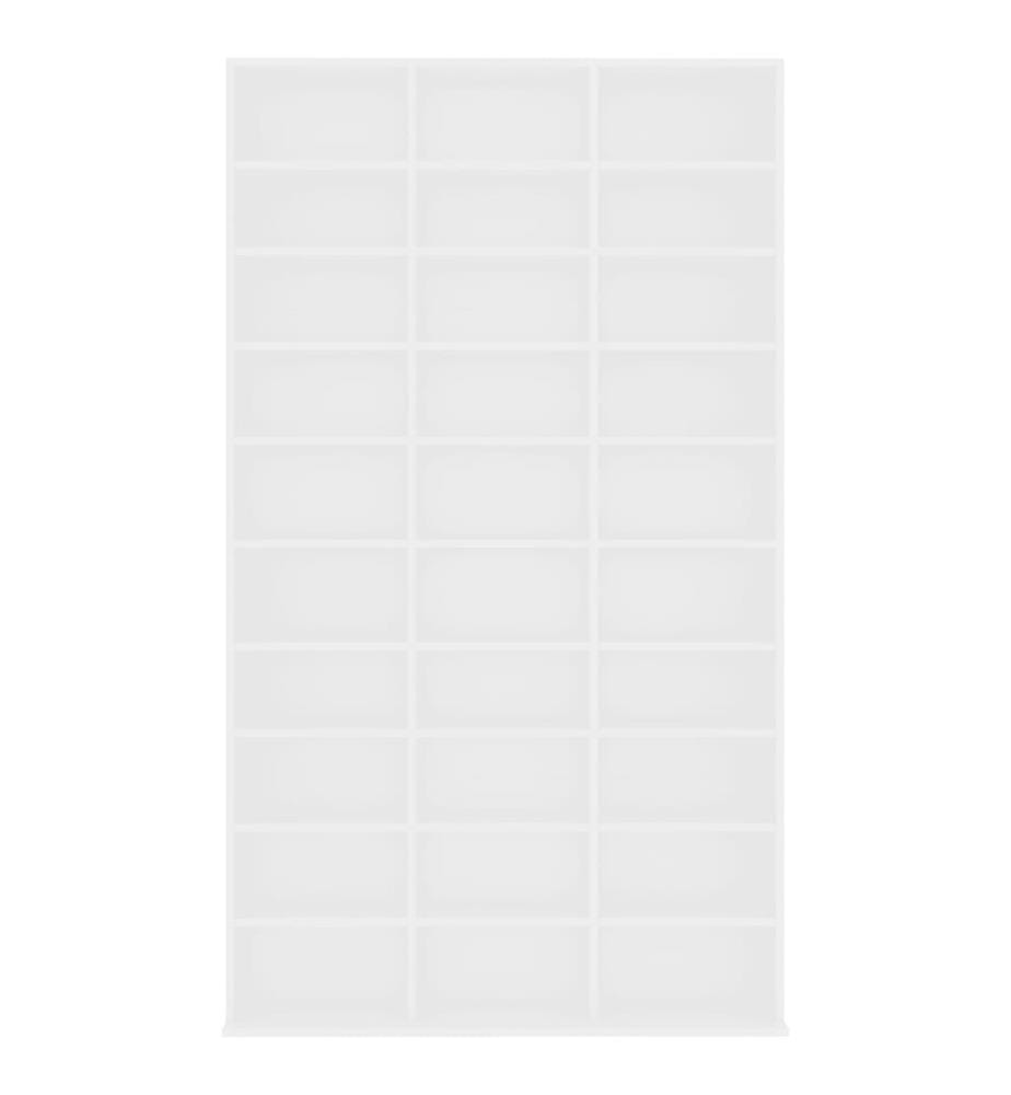 Armoire à CD Blanc 102x16x177,5 cm Bois d'ingénierie