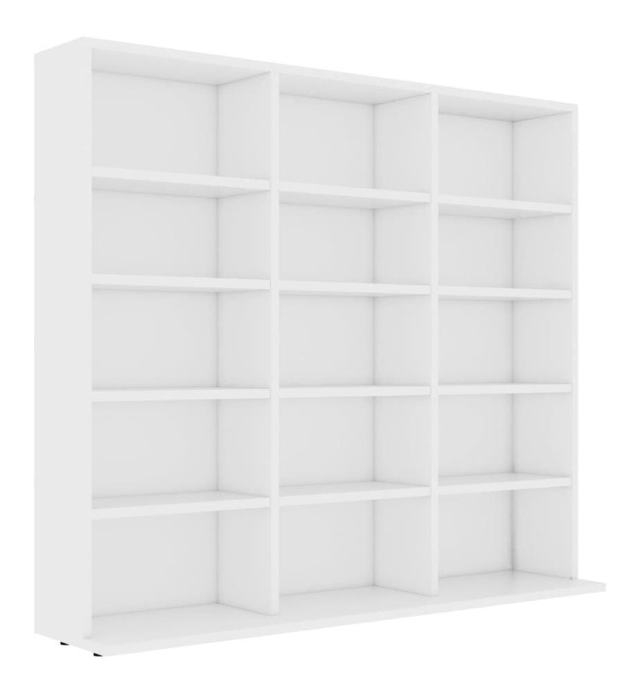 Armoire à CD Blanc 102x23x89,5 cm Aggloméré