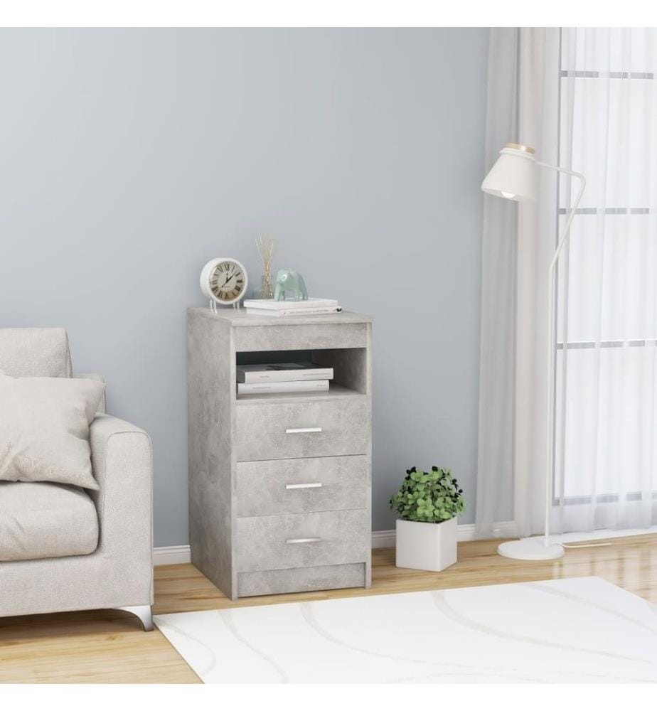 Sideboard mit Schubladen Betongrau 40x50x76 cm Holzwerkstoff
