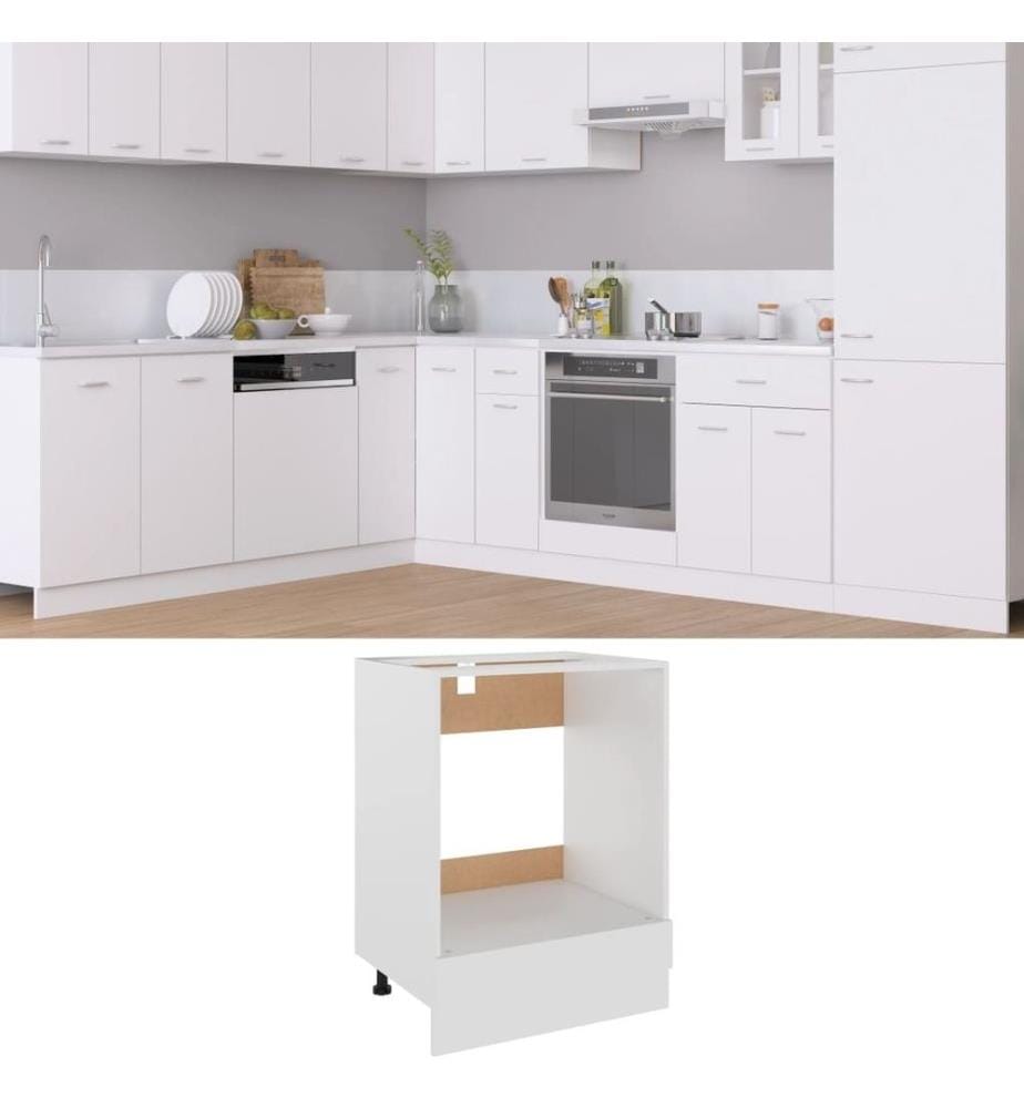 Armoire à four Blanc 60x46x81,5 cm Aggloméré