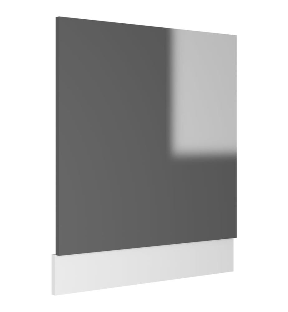 Geschirrspülerblende Hochglanz-Grau 59,5x3x67 cm Holzwerkstoff