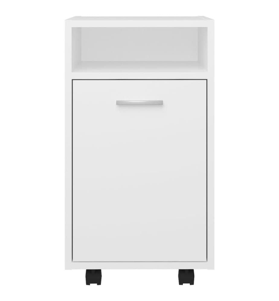 Armoire latérale avec roues Blanc 33x38x60 cm Aggloméré