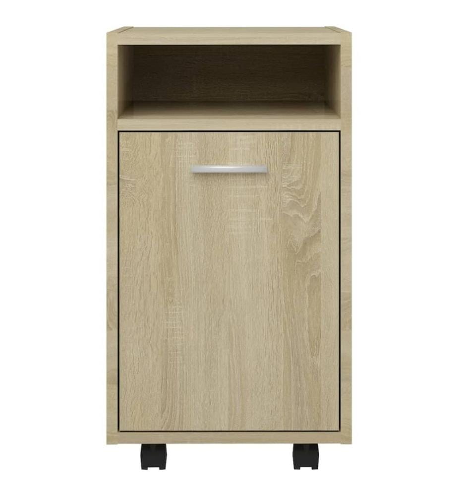 Beistellschrank mit Rollen Sonoma-Eiche 33x38x60 cm
