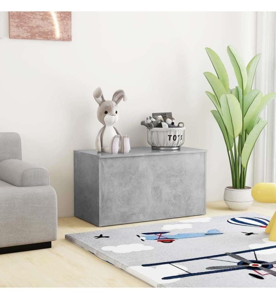 Coffre de rangement Gris béton 84x42x46 cm Bois d'ingénierie