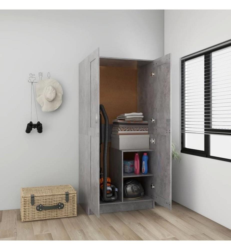 Garde-robe Gris béton 82,5x51,5x180 cm Aggloméré