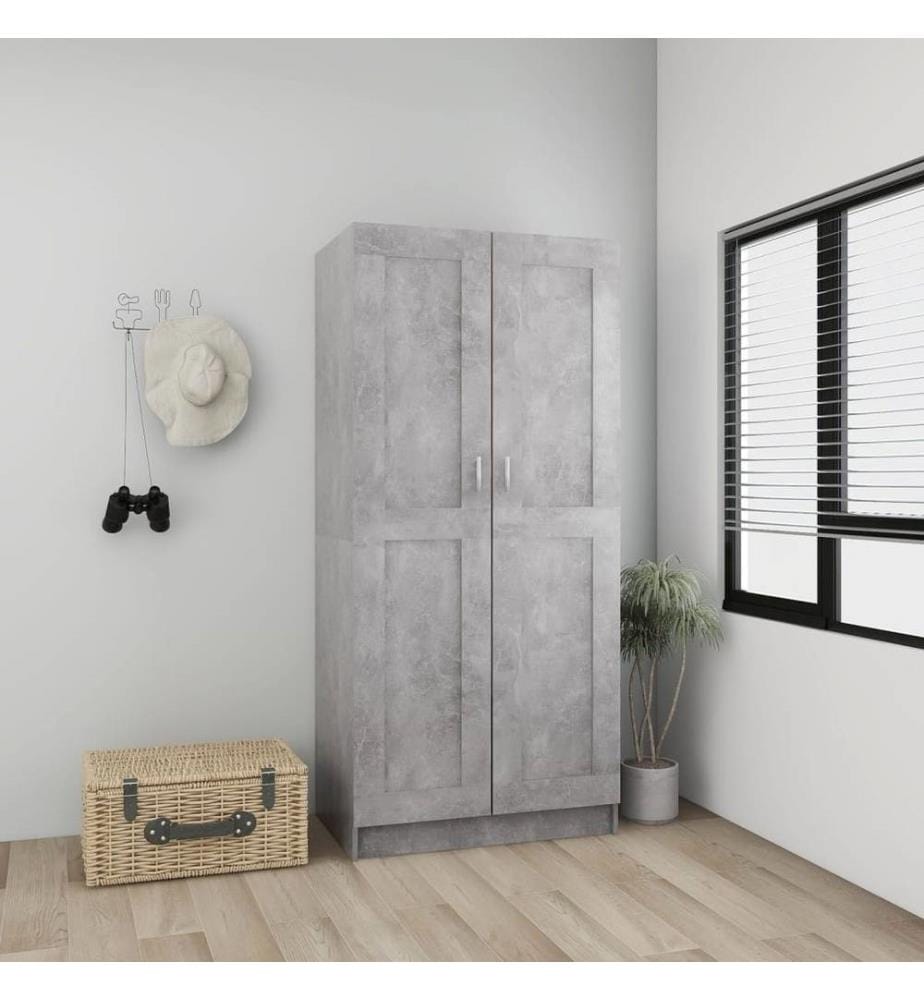 Garde-robe Gris béton 82,5x51,5x180 cm Aggloméré