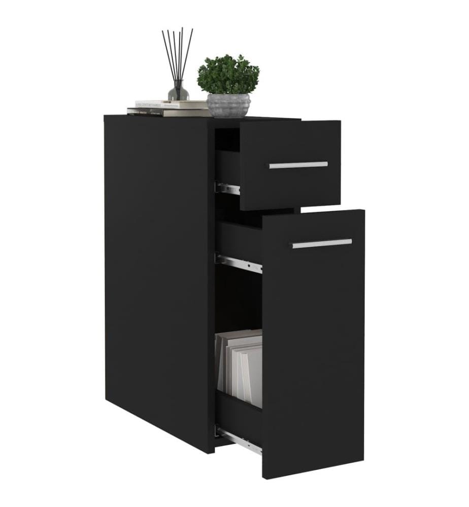 Armoire d'apothicaire Noir 20x45,5x60 cm Aggloméré