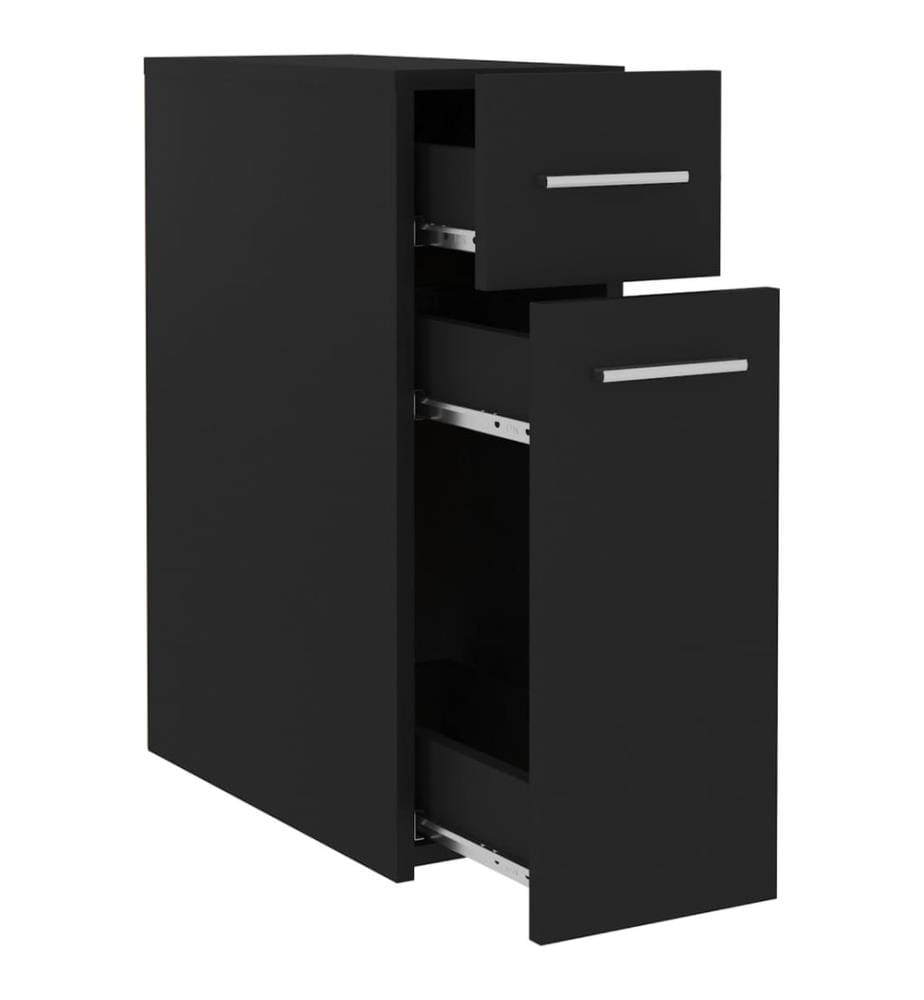 Armoire d'apothicaire Noir 20x45,5x60 cm Aggloméré