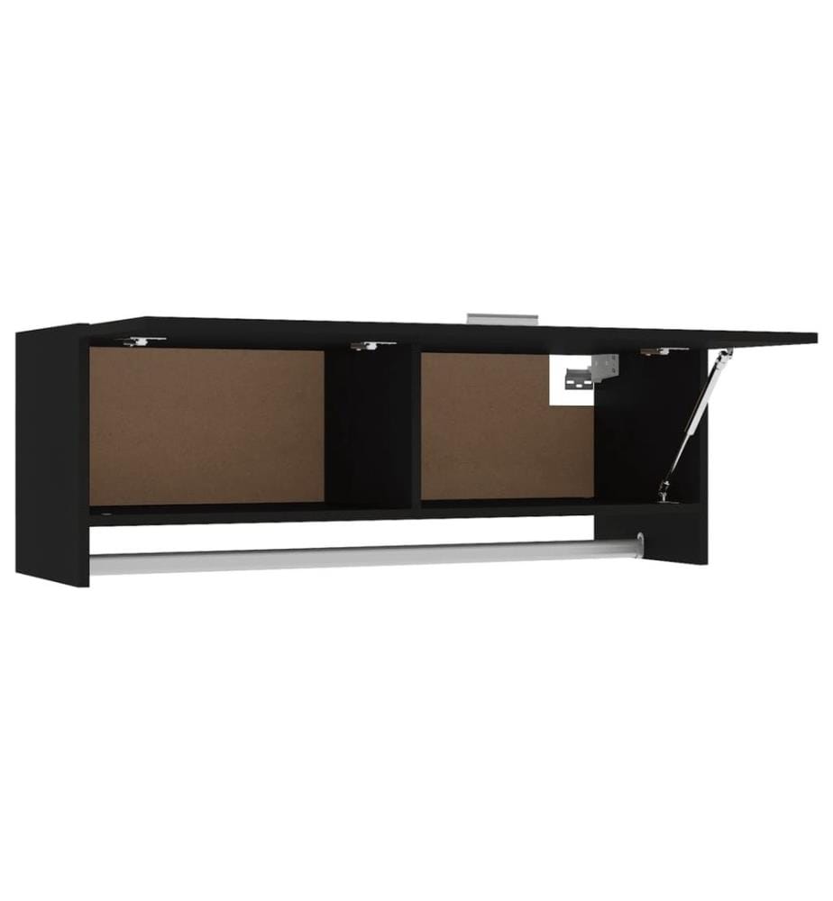 Garde-robe Noir 100x32,5x35 cm Aggloméré