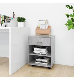 Rollschrank Betongrau 46x36x59 cm Holzwerkstoff
