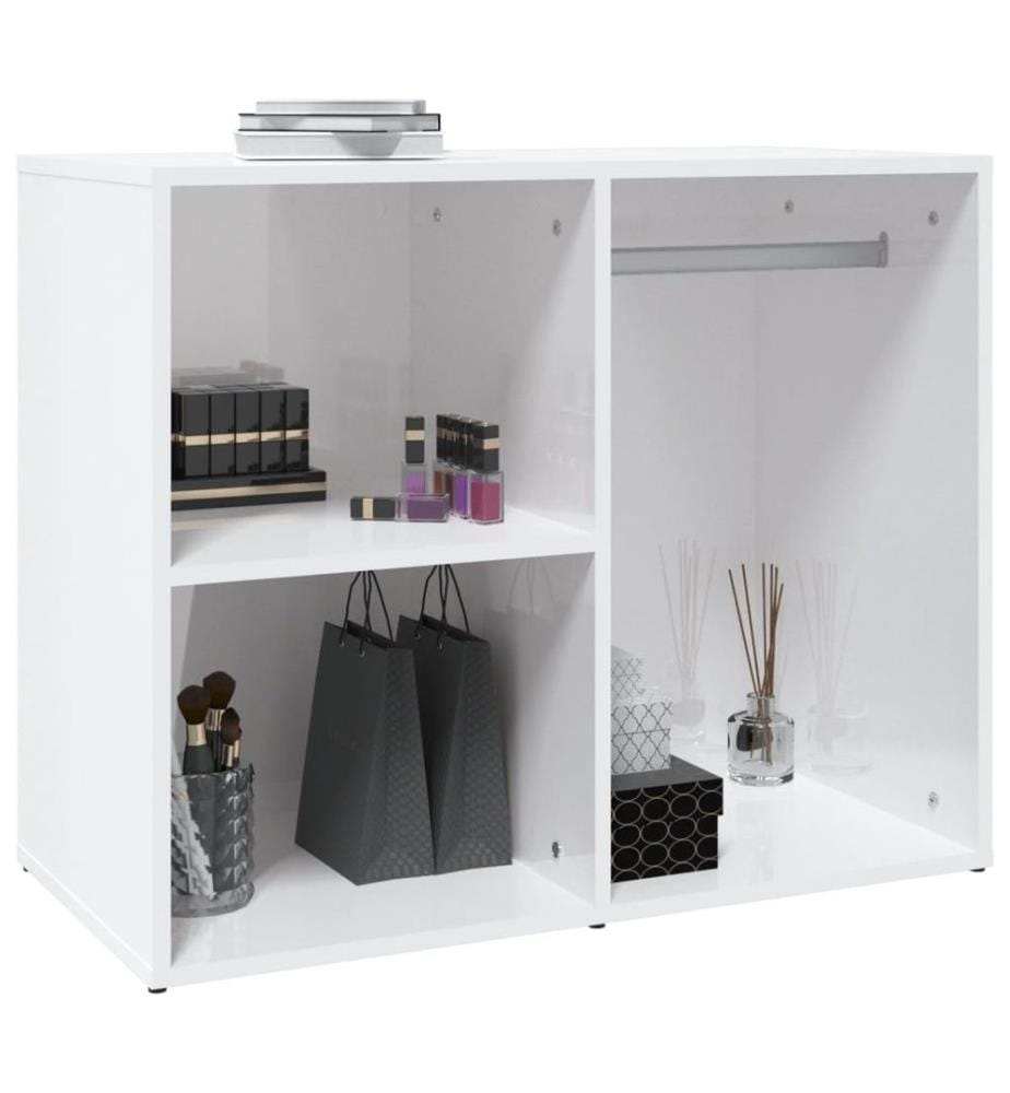 Armoire de dressing Blanc brillant 80x40x65cm Bois d'ingénierie