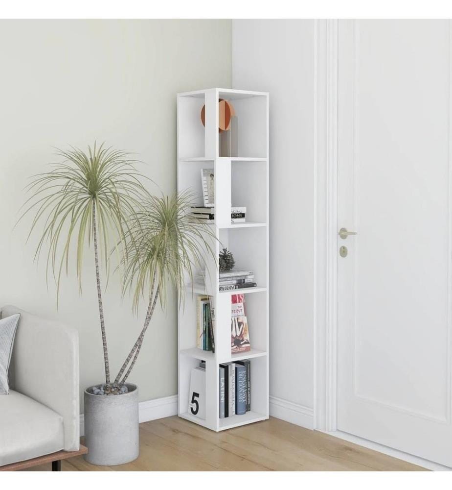 Armoire d'angle Blanc 33x33x164,5 cm Aggloméré