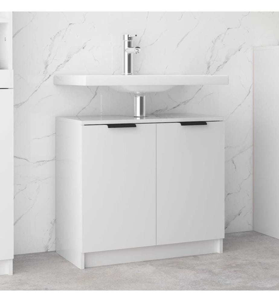 Armoire de salle de bain Blanc brillant 64,5x33,5x59 cm