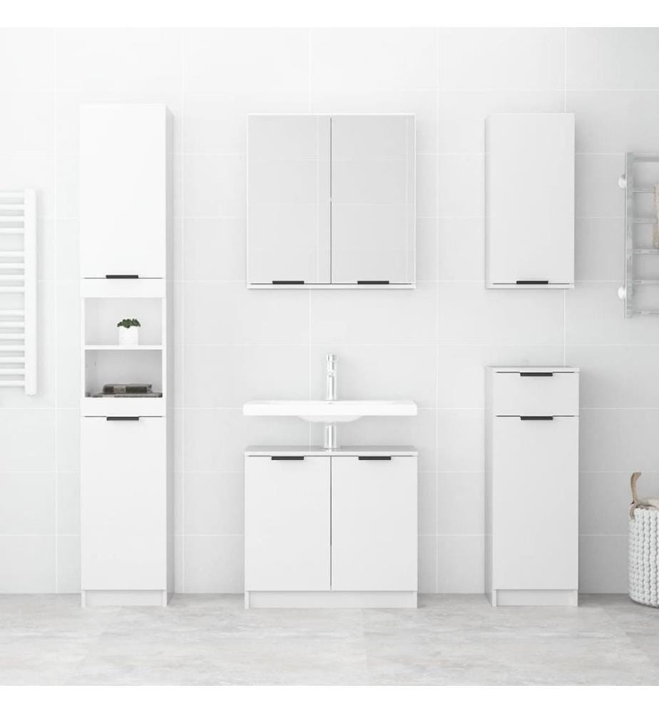 Armoire de salle de bain Blanc brillant 64,5x33,5x59 cm