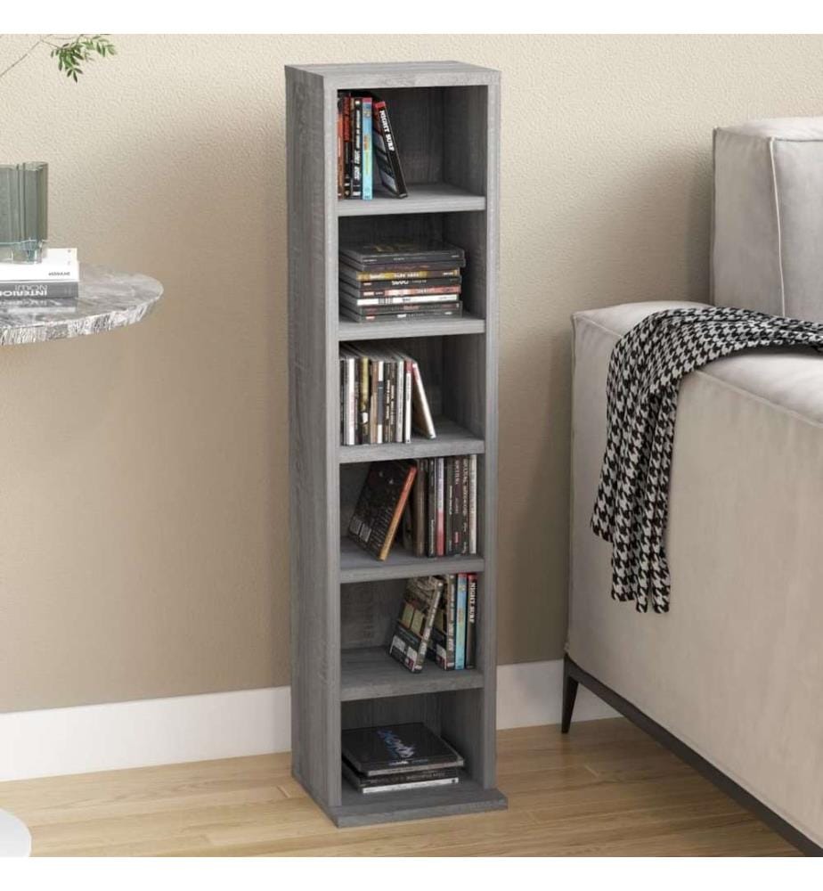 Armoire à CD Sonoma gris 21x20x88 cm Bois d'ingénierie