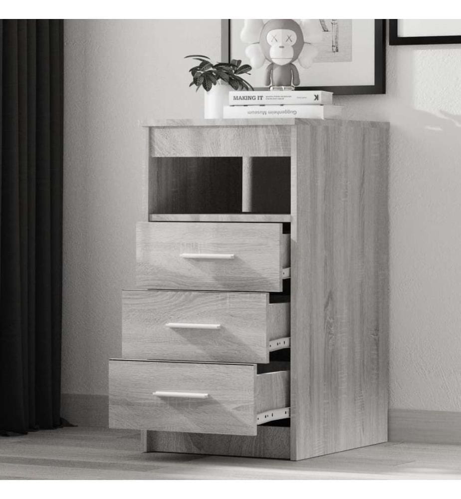 Sideboard mit Schubladen Grau Sonoma 40x50x76 cm Holzwerkstoff