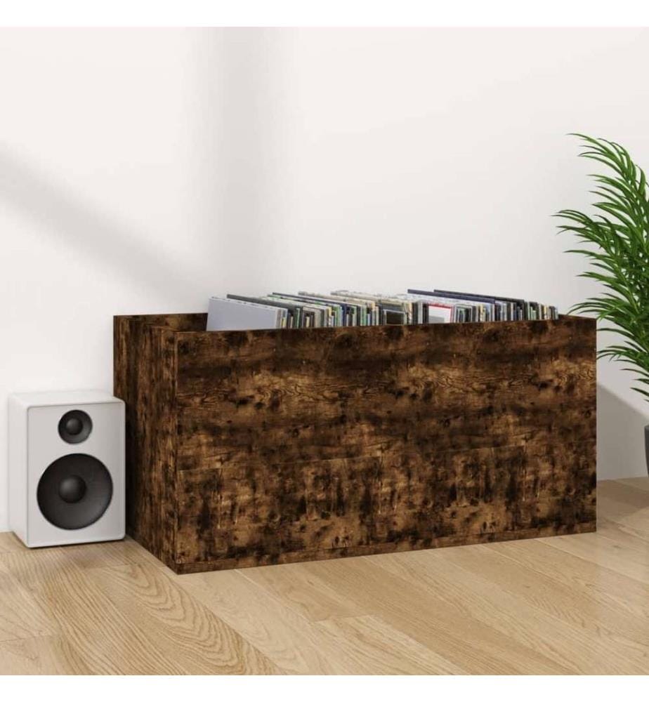 Schallplatten-Box Räuchereiche 71x34x36 cm Holzwerkstoff