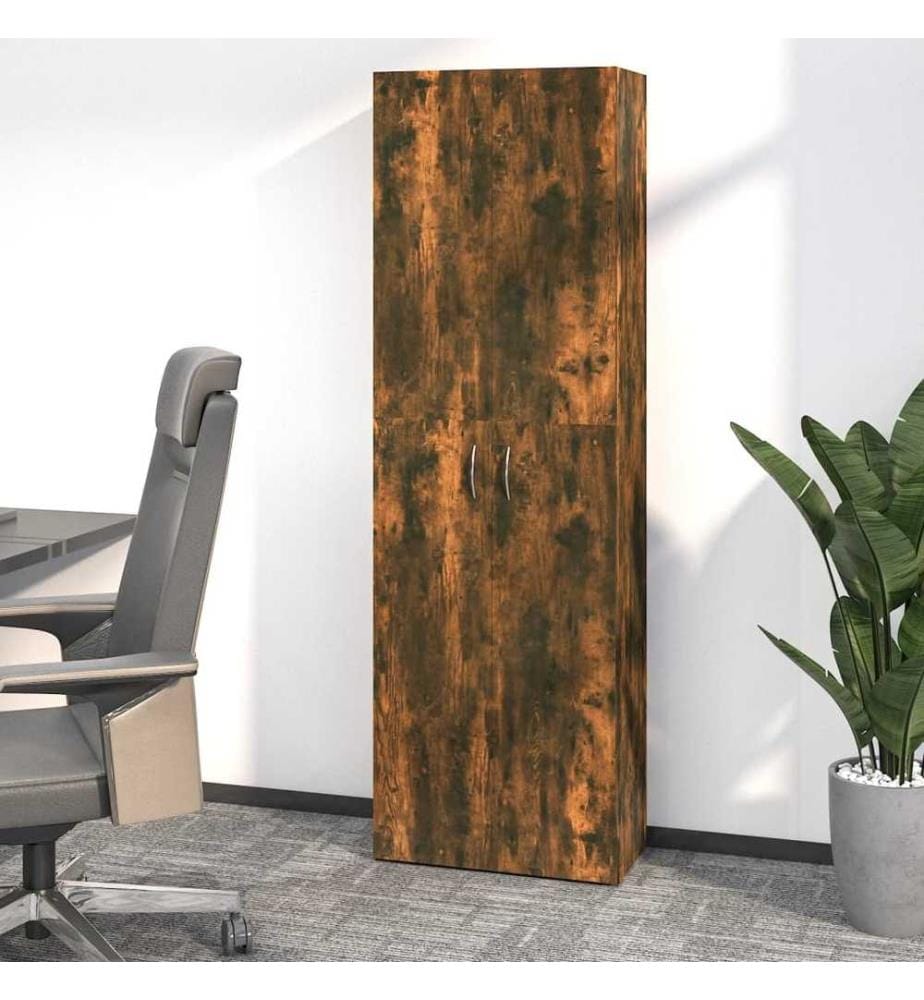Büroschrank Räuchereiche 60x32x190 cm Holzwerkstoff