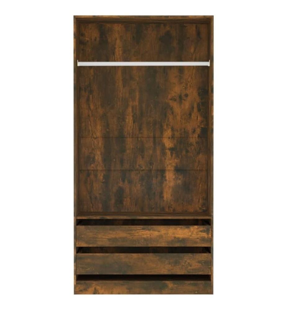 Kleiderschrank Räuchereiche 100x50x200 cm Holzwerkstoff