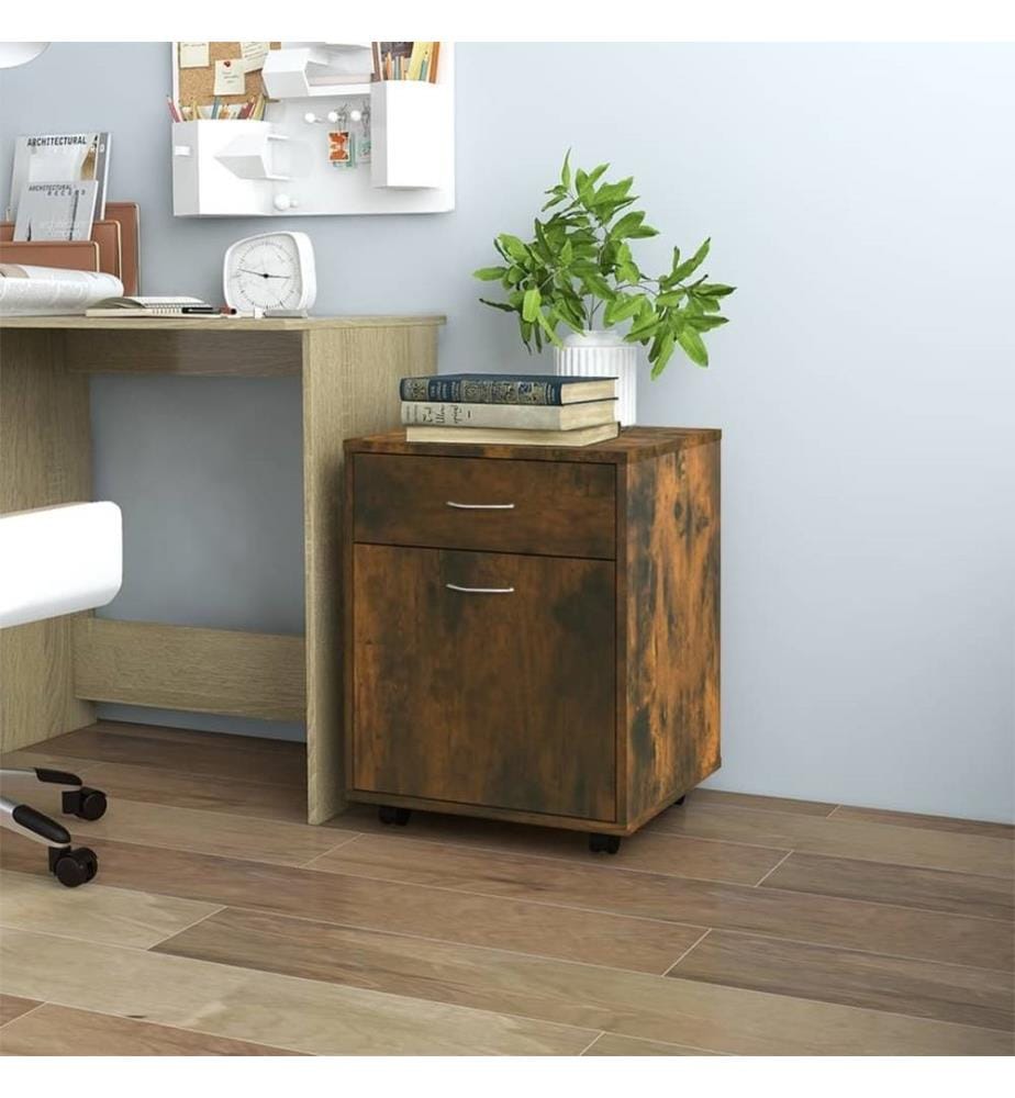 Rollschrank Räuchereiche 45x38x54 cm Holzwerkstoff