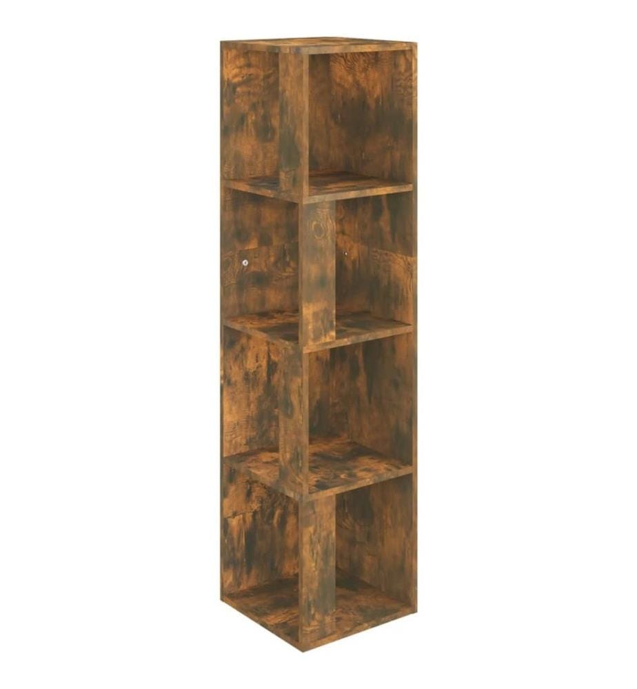 Eckregal Räuchereiche 33x33x132 cm Holzwerkstoff