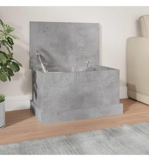 Boîte de rangement gris béton 50x30x28 cm bois d'ingénierie