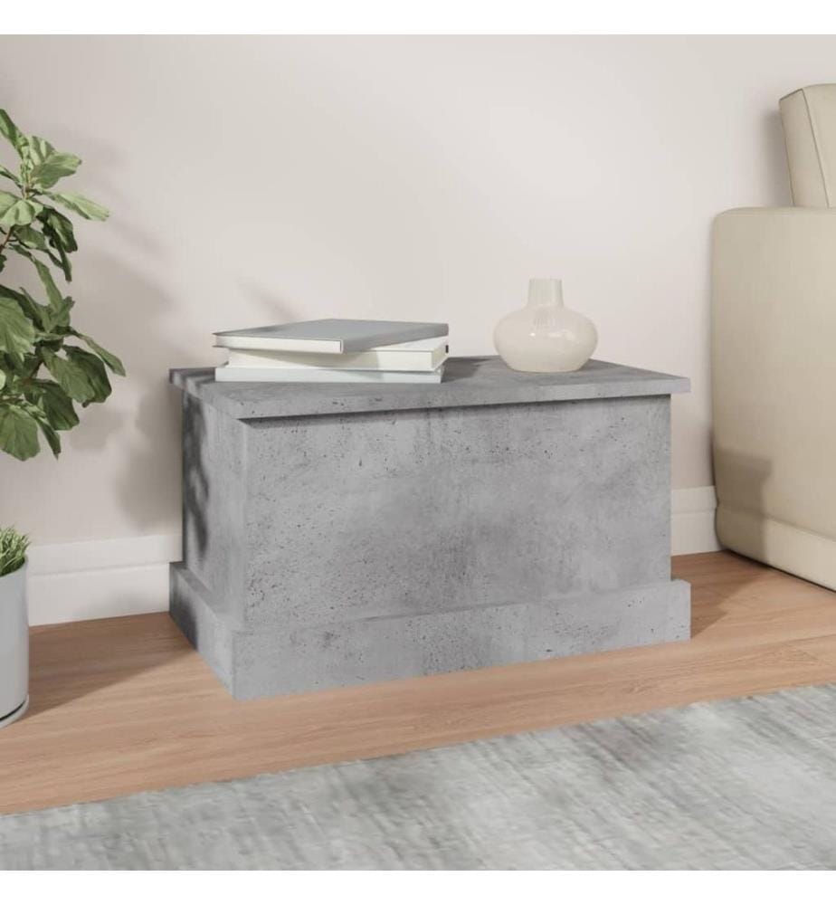 Boîte de rangement gris béton 50x30x28 cm bois d'ingénierie