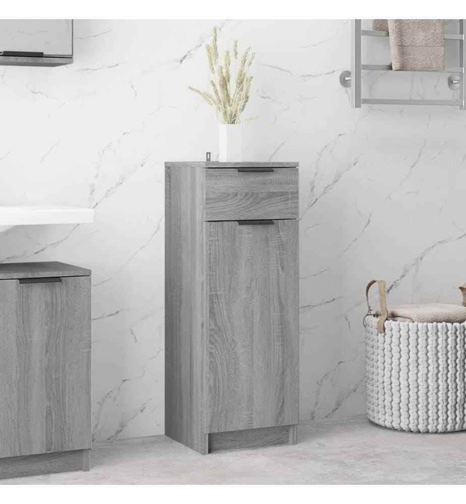 Badezimmerschrank Grau Sonoma 32x34x90 cm Holzwerkstoff
