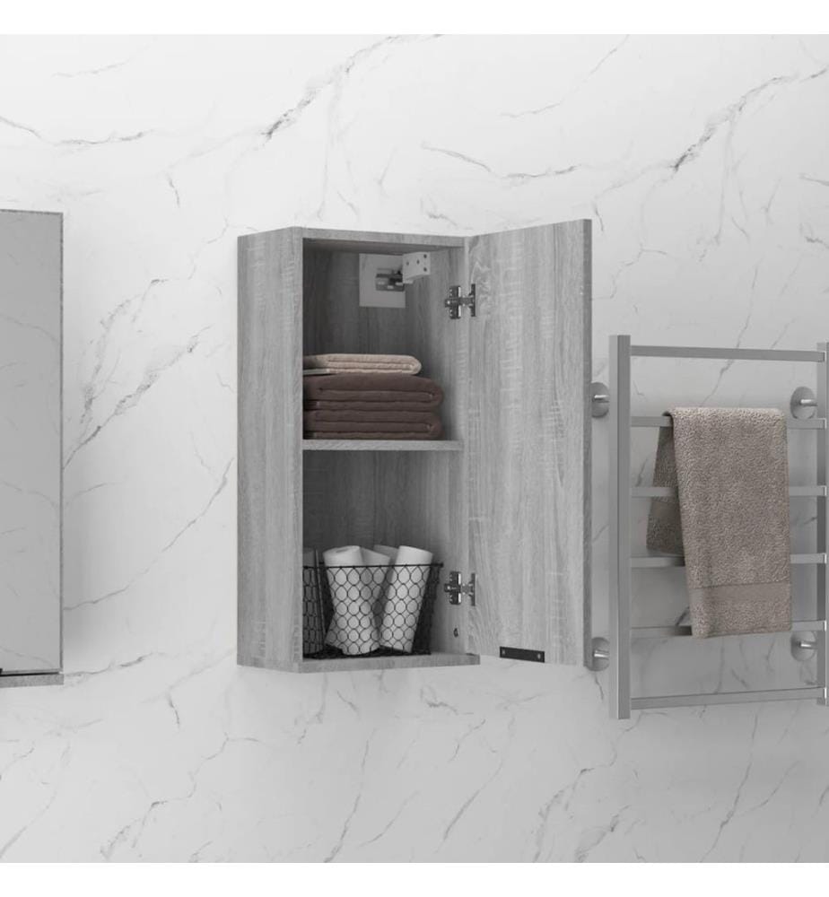 Wand-Badschrank Grau Sonoma 32x20x67 cm