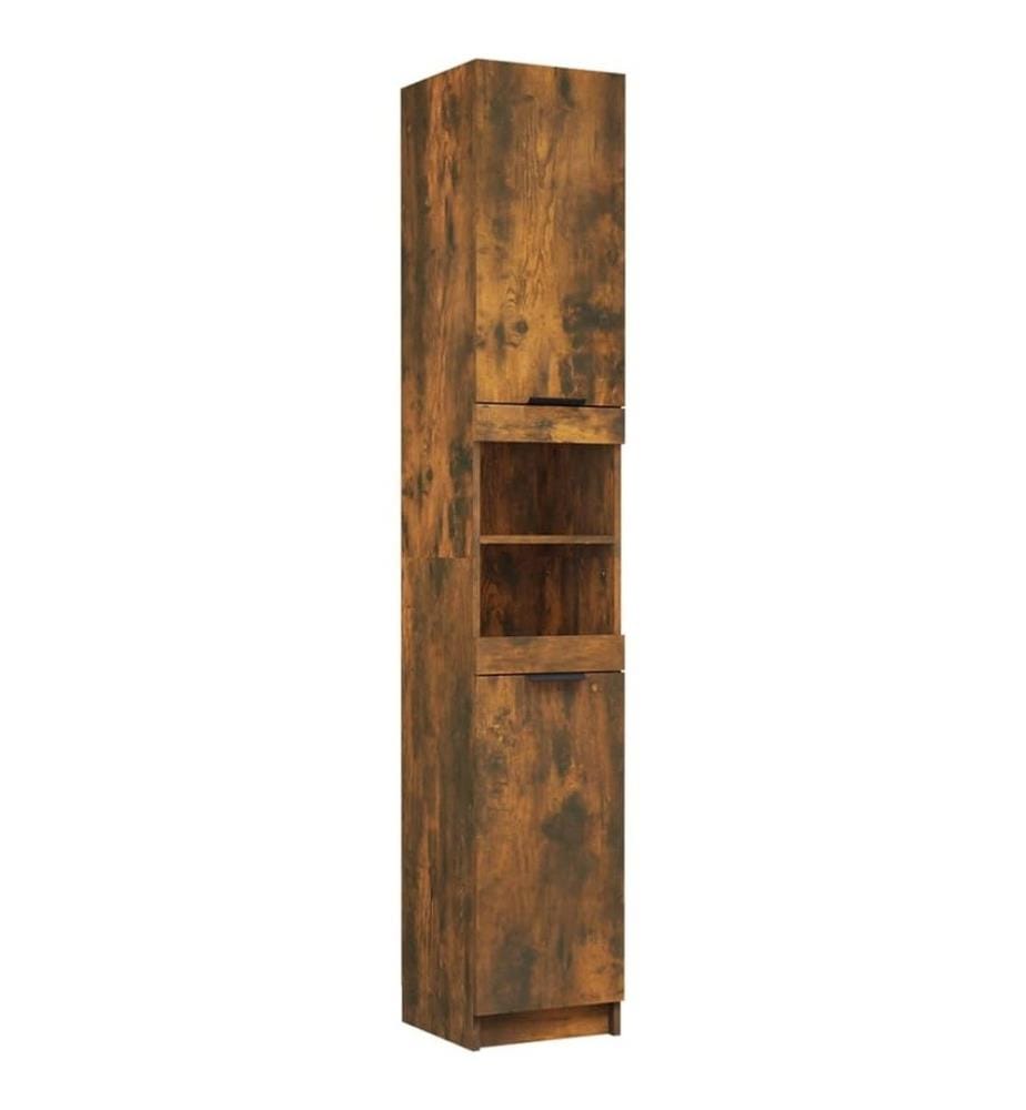 Badschrank Räuchereiche 32x34x188,5 cm Holzwerkstoff