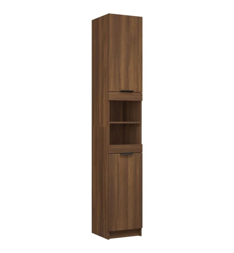 Badschrank Braun Eichen-Optik 32x34x188,5 cm Holzwerkstoff