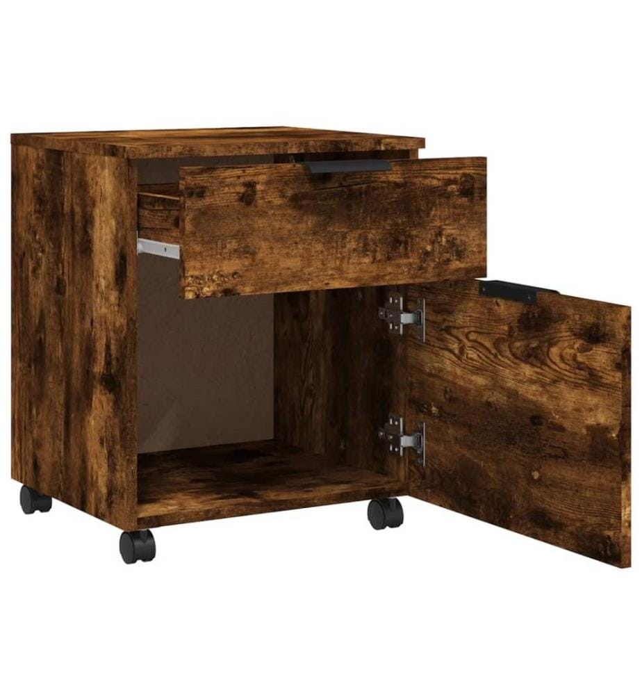 Mobiler Aktenschrank mit Rollen Räuchereiche 45x38x54 cm