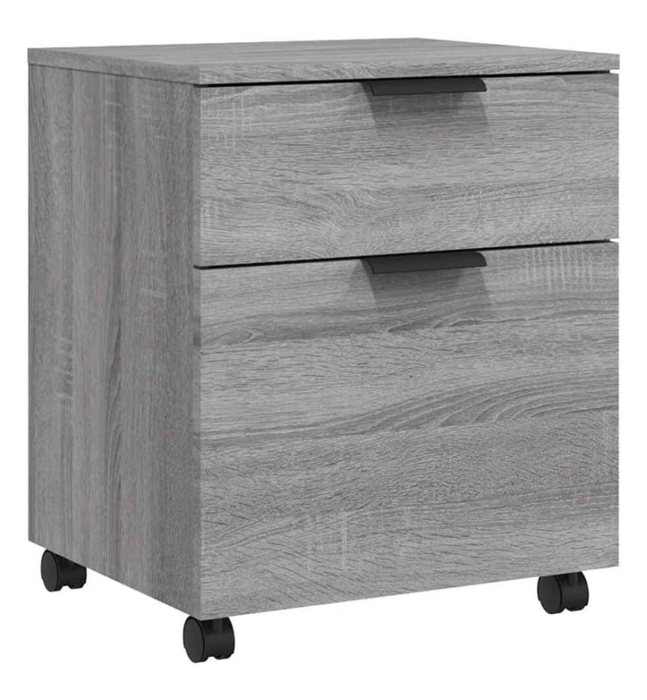 Mobiler Aktenschrank mit Rollen Grau Sonoma 45x38x54 cm