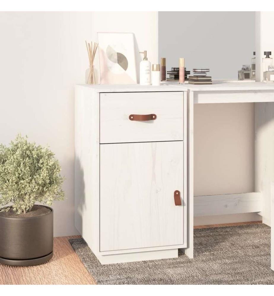 Armoire de bureau Blanc 40x50x75 cm Bois massif de pin