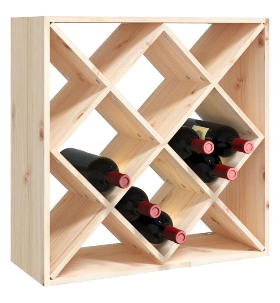 Weinregal 62x25x62 cm Massivholz Kiefer
