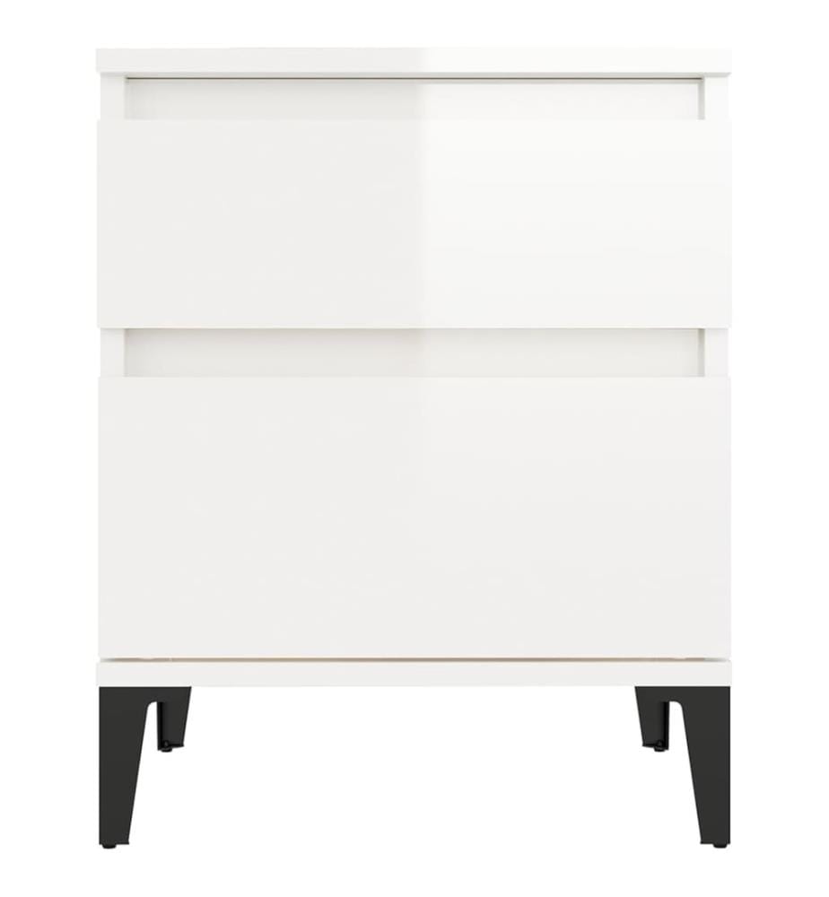 Table de chevet Blanc brillant 40x35x50 cm