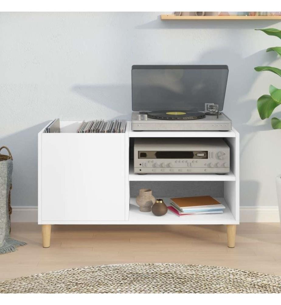 Armoire à disques blanc 84,5x38x48 cm bois d'ingénierie