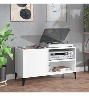 Plattenschrank Weiss 84,5x38x48 cm Holzwerkstoff